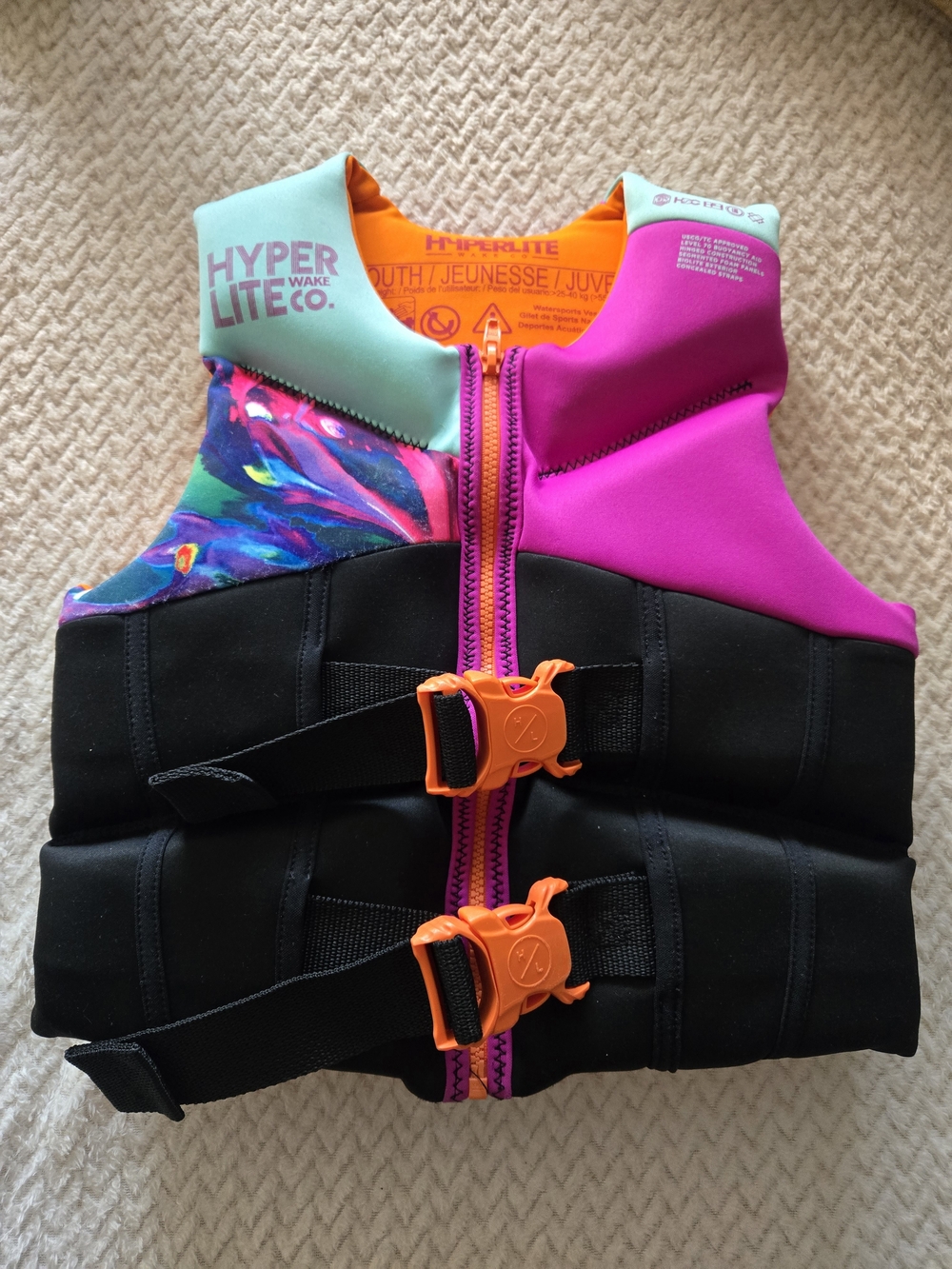 Hyperlite Youth Girls USCG Approved Life Vest Jacket (55-88) Lbs